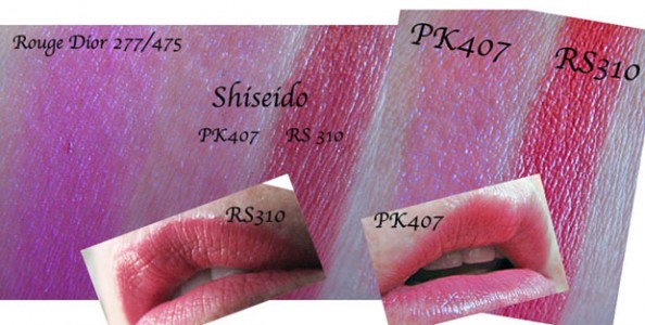 Shiseido Shimmering Rouge Stiletto PK 407 &amp; Brocade RS 310